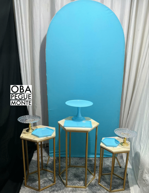 Pegue e monte Painel Romano Azul + Mesa de Ferro