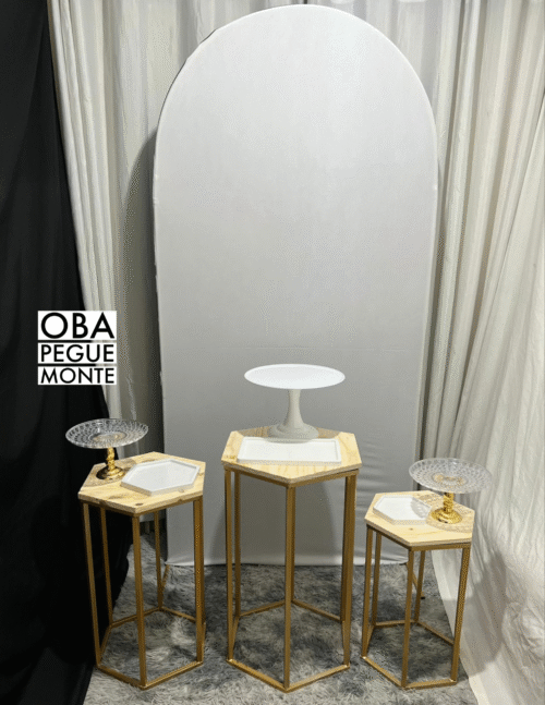 Pegue e monte Painel Romano Branco + Mesa de Ferro