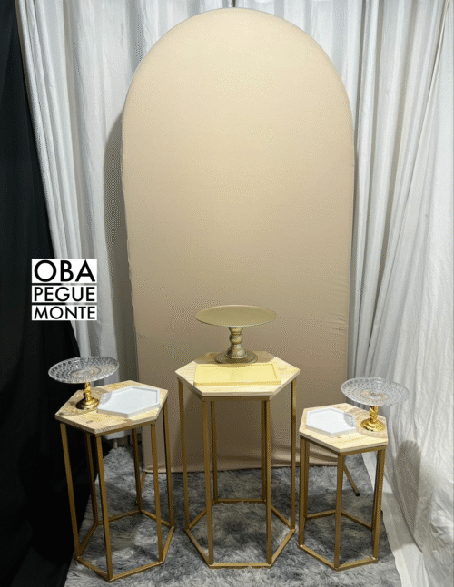 Pegue e monte Painel Romano Bege + Mesa de Ferro