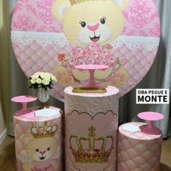 Pegue e monte ursinha rosa